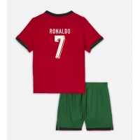 Fotballdrakt Barn Portugal Cristiano Ronaldo #7 Hjemmedraktsett EM 2024 Kortermet (+ Korte bukser)